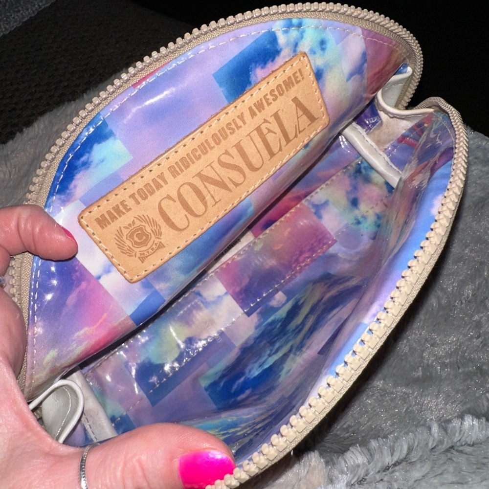 Consuela Coral and Gold Snakeskin makeup Pouch - Picture 5 of 5